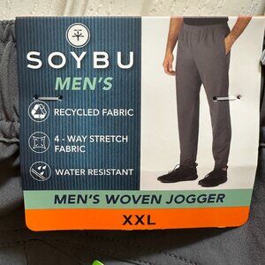 New Soybu Men's Woven Jogger Size XXL Gray Zippered Pockets Water Resistant